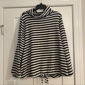 LOFT Black and White Striped Top